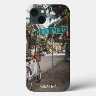 Follow That Dream, Tropical Street Sign iPhone 13 Case
