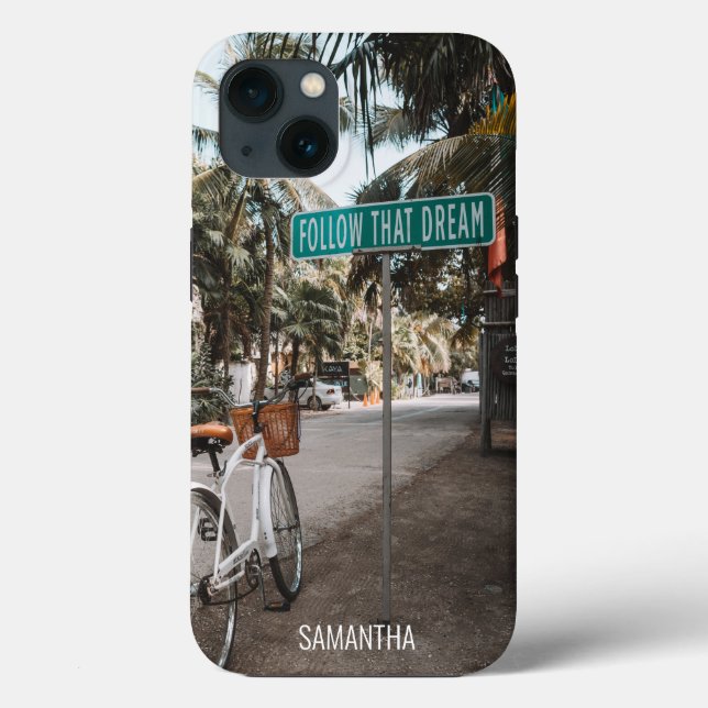 Follow That Dream, Tropical Street Sign Case-Mate iPhone Case (Back)