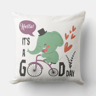 Follow The Elephant Decorative Pillow
