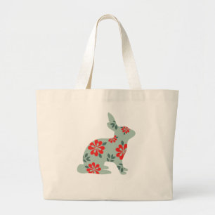 Follow the rabbit Alice matrix fair isle print Large Tote Bag