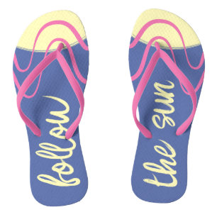 "follow the sun" - Summer Waves Blue Yellow Pink Thongs