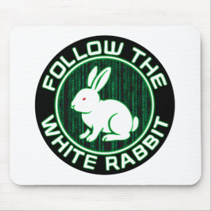 Follow the White Rabbi Mouse Pad