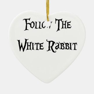 Follow the White Rabbit Alice Ceramic Ornament