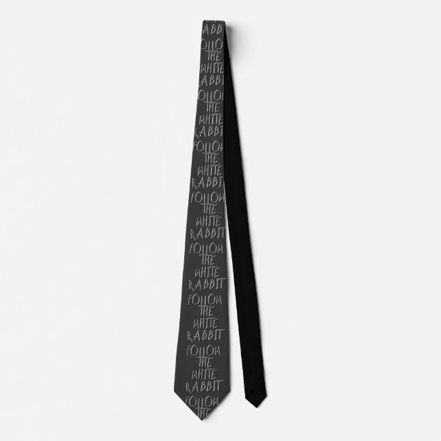 Follow the white rabbit, alice quote, wonderland tie (Front)