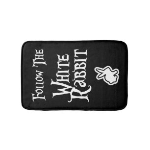 Follow the White Rabbit Bath Mat