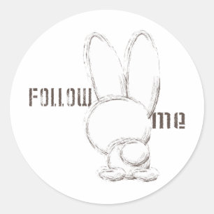 follow the white rabbit classic round sticker