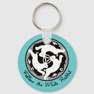 Follow the White Rabbit Key Ring