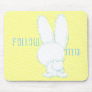 follow the white rabbit mouse pad
