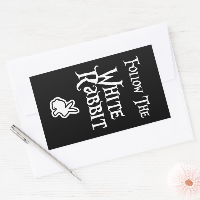 Follow the White Rabbit Rectangular Sticker (Envelope)