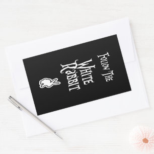 Follow the White Rabbit Rectangular Sticker