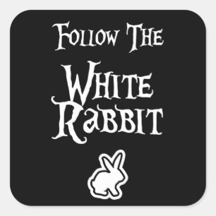 Follow the White Rabbit Square Sticker
