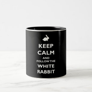 Follow the white rabbit Two-Tone coffee mug