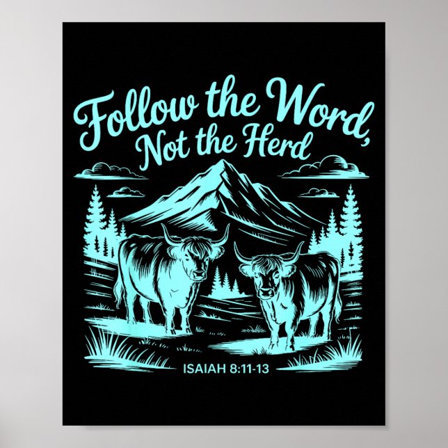 Follow The Word Not The Herd Christian Religion Hi Poster (Front)