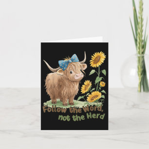 Follow The Word Not The-herd Highland Cow Bible Ve Card
