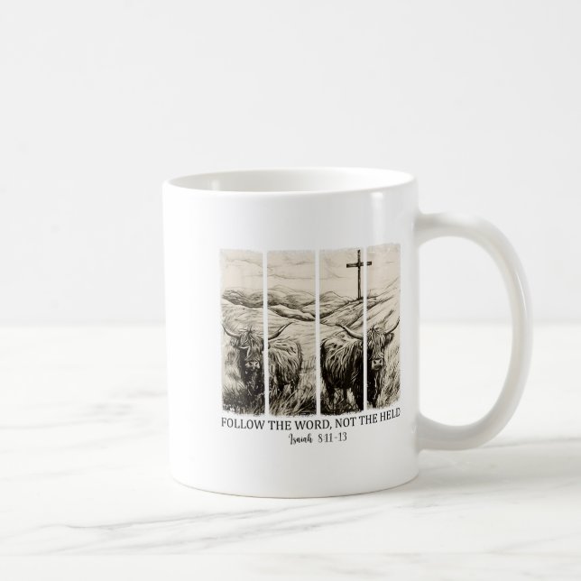 Follow The Word Not The Herd Western Christian Jes Coffee Mug (Right)