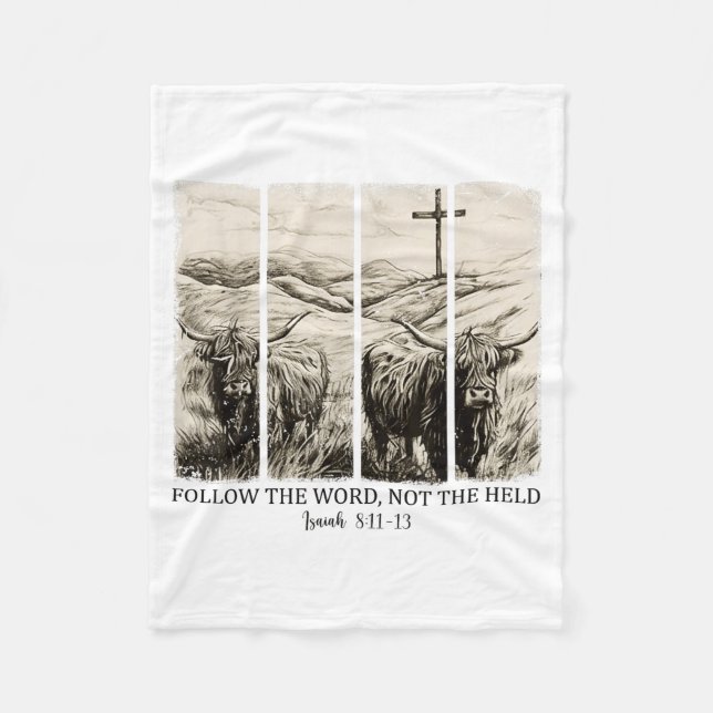 Follow The Word Not The Herd Western Christian Jes Fleece Blanket (Front)