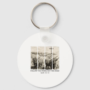 Follow The Word Not The Herd Western Christian Jes Key Ring