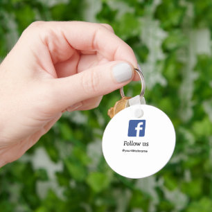 follow us facebook username social media add QR  Key Ring