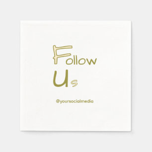 follow us facebook username social media add QR Napkin