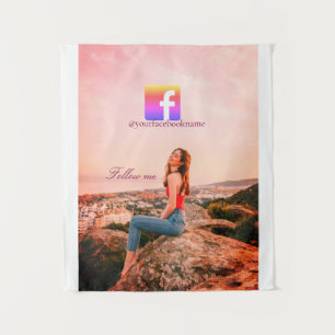 follow us facebook username social media photo  tapestry