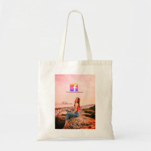 follow us facebook username social media photo tote bag