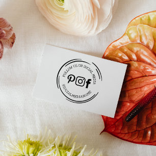Follow Us/Me on Social Media Rubber Stamp