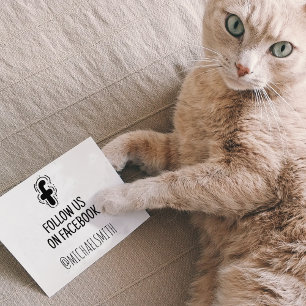 Follow Us on Facebook, Social Media Rubber Stamp