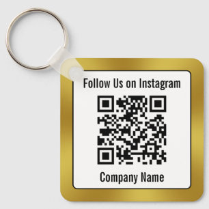 Follow Us on Instagram Business QR Code Template Key Ring