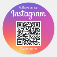 Follow Us On Instagram Social Media QR Code