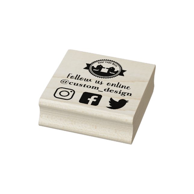 Follow us on social media rubber stamp (Stamp)