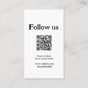 Follow us on social media scan QR code to follow Business Card