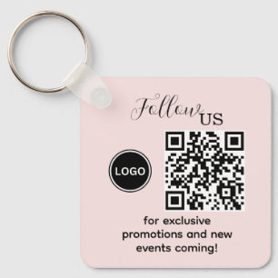 Follow Us Pink Blush Key Ring