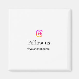 follow us thread username social media add QR text Magnet
