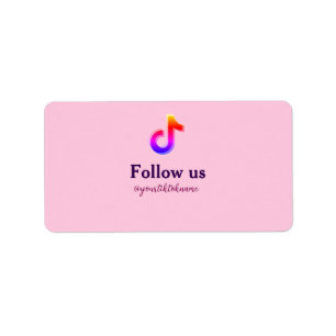 follow us tiktok username social media add QR text Label