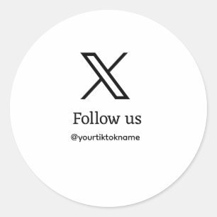 follow us twitter X username social media add QR  Classic Round Sticker