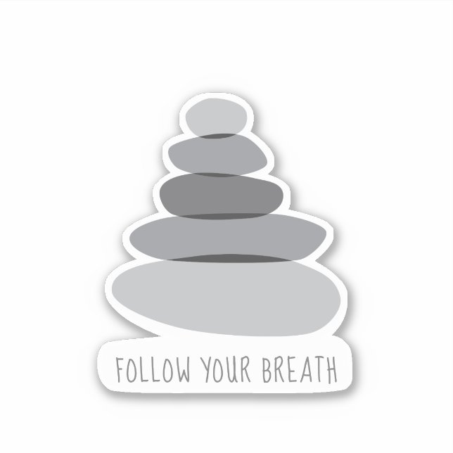 Follow Your Breath Mindfulness Cairn Stones (Front)