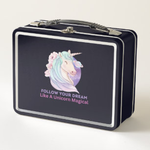 Follow Your Dream Like A Unicorn Magical Metal Lunch Box
