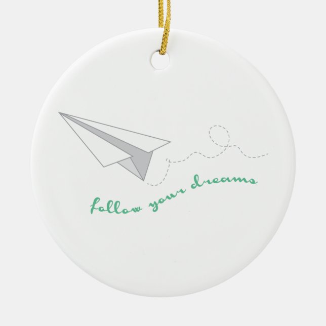 Follow Your Dreams Ceramic Tree Decoration (Front)