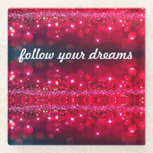 Follow Your Dreams Cherry Sparkle Drink Coaster