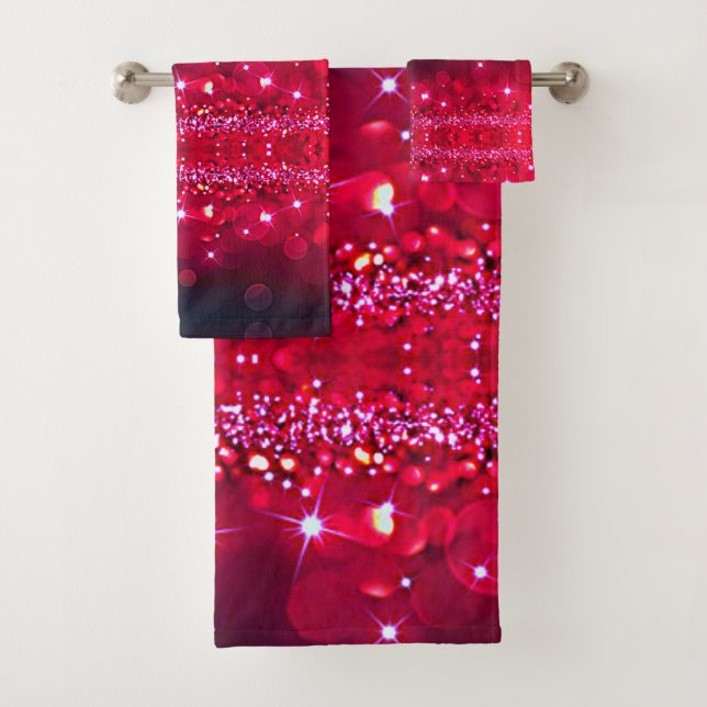 Follow Your Dreams Cherry Sparkle Towel Set (Insitu)