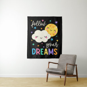 Follow Your Dreams Cloud & Moon Tapestry
