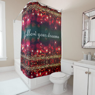 Follow Your Dreams Sparkle Shower Curtain