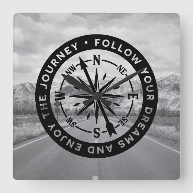 Follow Your Dreams Square Wall Clock (Front)