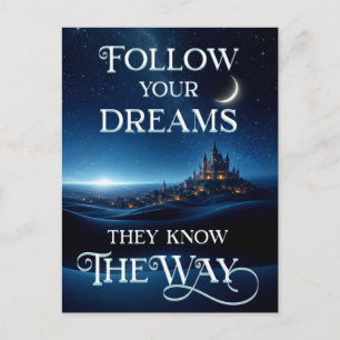Follow Your Dreams Under a Starlit Sky Postcard