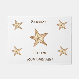 Follow your dreams watercolor Seatime Starfish Doormat