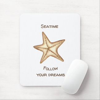 Follow your dreams watercolor Seatime Starfish Mouse Pad