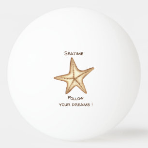 Follow your dreams watercolor Seatime Starfish Ping Pong Ball
