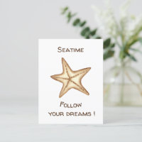 Follow your dreams watercolor Seatime Starfish