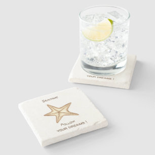 Follow your dreams watercolor Seatime Starfish Stone Coaster