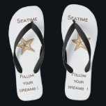 Follow your dreams watercolor Seatime Starfish Thongs<br><div class="desc">Follow your dreams watercolor Seatime Starfish  Romantic Cute. You can find matching ones for this design in my collection. Matching items available.</div>